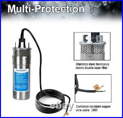 120W Solar Panel 12V Deep Well Submersible Water Pump System 230ft Lift & 3.2GPM