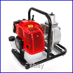 2 STROKE 1 Petrol Water Transfer Pump 8,000L/h With Hose Clamps +Fittings 1.7hp