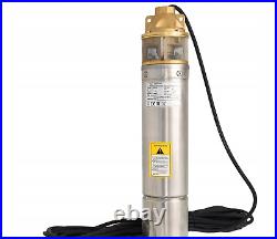 4 Deep Well Borehole Submersible Pump Clean Water Stainless Steel 750W 60M Head