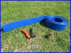 Blue Yellow Layflat Pipes PVC Water Hose Discharge Pump Lay Flat Irrigation