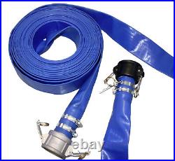 Blue Yellow Layflat Pipes PVC Water Hose Discharge Pump Lay Flat Irrigation