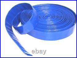 Layflat PVC Water Delivery Hose Discharge Pipe Pump Lay Flat Irrigation Blue