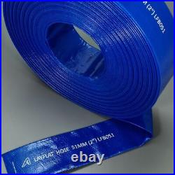 Layflat Water Delivery Hose Discharge Pipe Pump Lay Flat Irrigation Blue mm inch