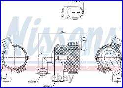 Nissens 831380 rear top water pump for VW