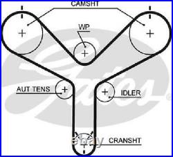 Original GATES water pump + timing belt set KP1T298 for Lexus Toyota