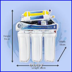 Reverse Osmosis Water Filter System 50 GPD 6 Stage Pumped for Residential Use