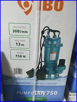 SEWAGE & FOUL WATER CUTTER PUMP 750w 13m Head 2inch 300l/m UK W'nty