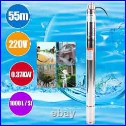 Stainless Steel 370W Submersible Pump 2 Deep Well Pump Garden Water Pump