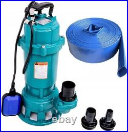 Submersible Dirty Water Pump Grinder Sewage Deep Well Septic Flood Sewage Sump