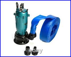 Submersible Sewage FLOOD Water Drain Septic Sump Cesspool Grinding Pump 10m Hose