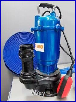 Submersible Sewage FLOOD Water Drain Septic Sump Cesspool Grinding Pump 10m Hose