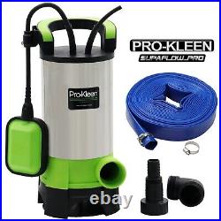 Submersible Water Pump Electric 1100W Dirty Clean Pond Pool Well Flood 10m Hose